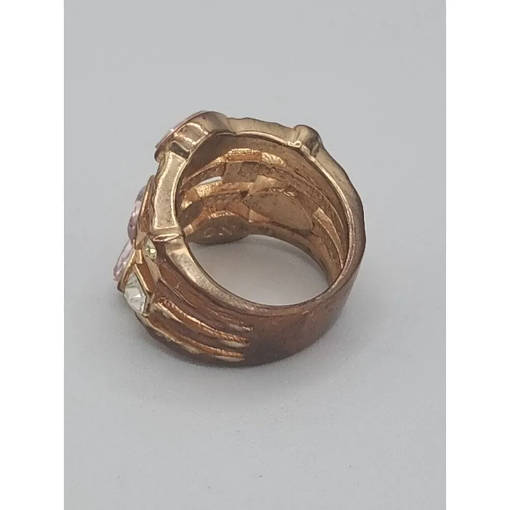 RJ Graziano Rose Gold  Multi Band Gemstone Ring sz 7